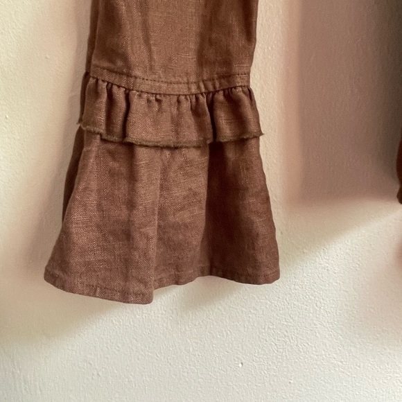 Tasha Polizzi SaddleBlanket Ruffle Pearl Snap Down Long Sleeve Linen Shirt Sz S. - Picture 9 of 10